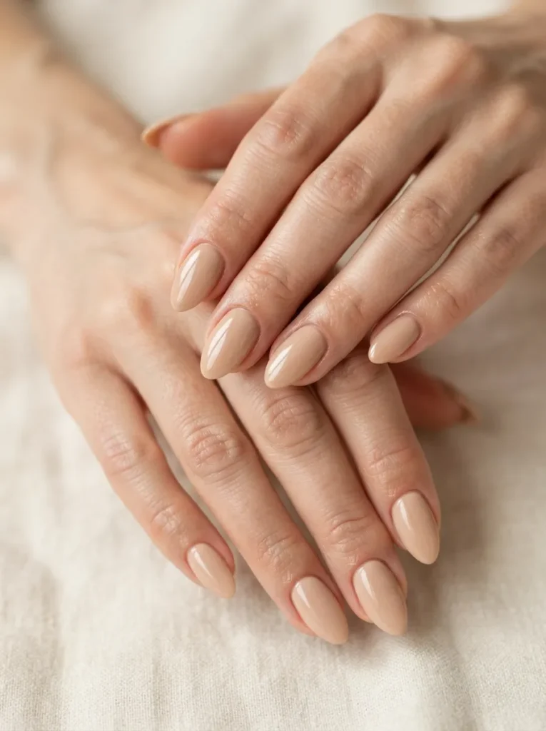 1. nude almond nails 202608180626