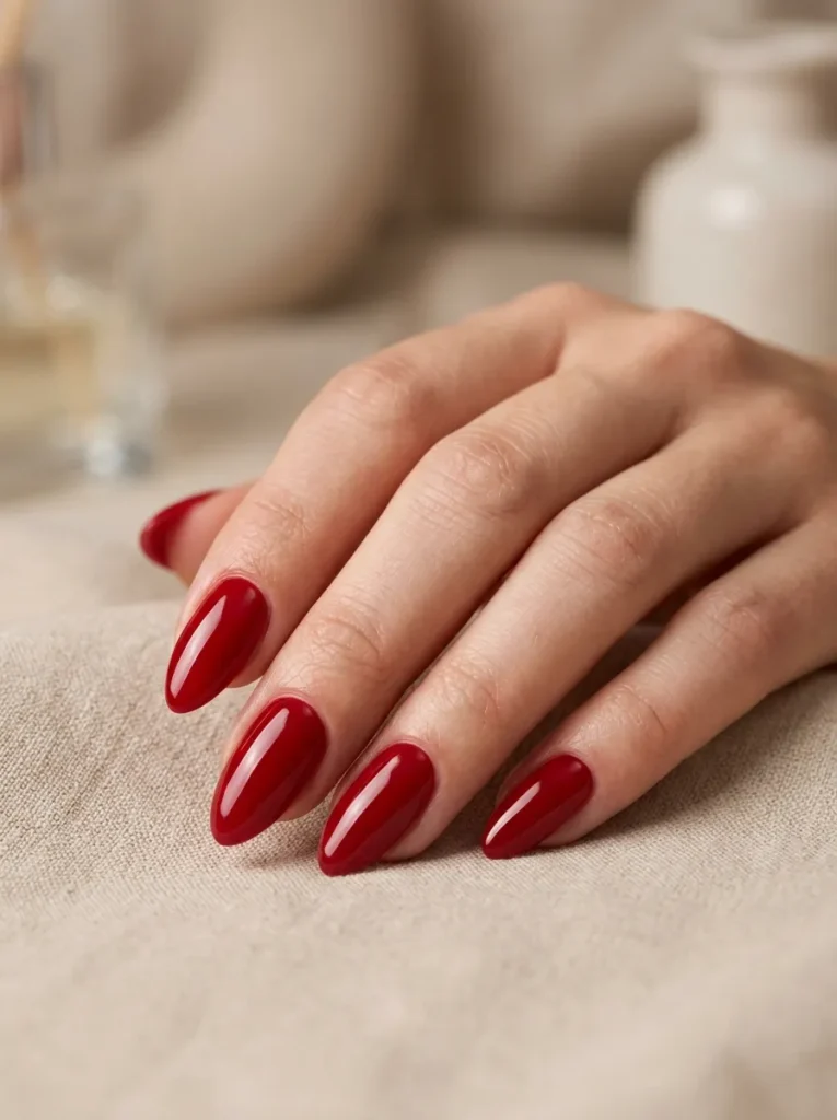 1. red almond nails 202608170626