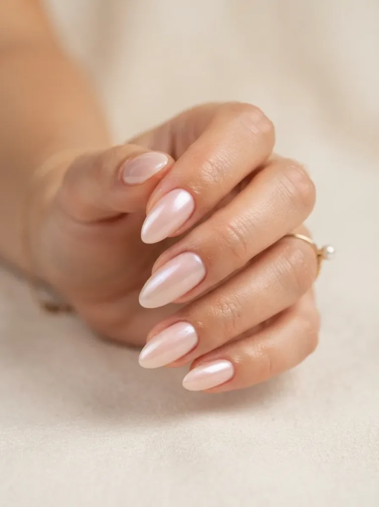 10. pearl shimmer nails 202608202130