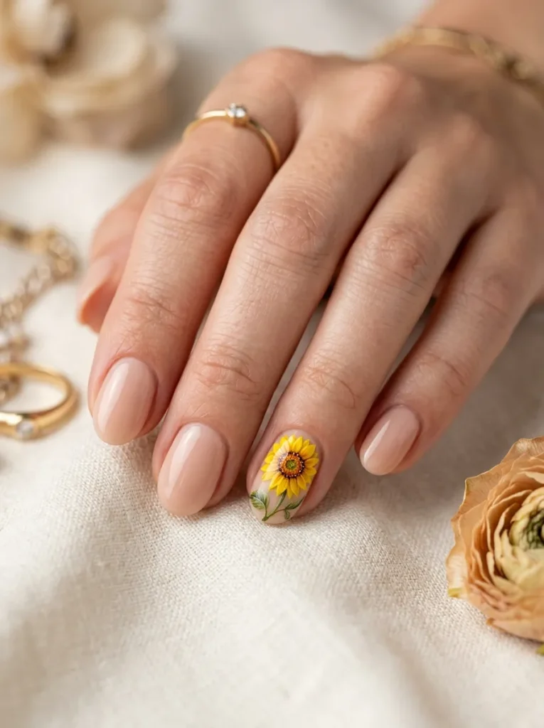 10. sunflower statement nail 202608200435