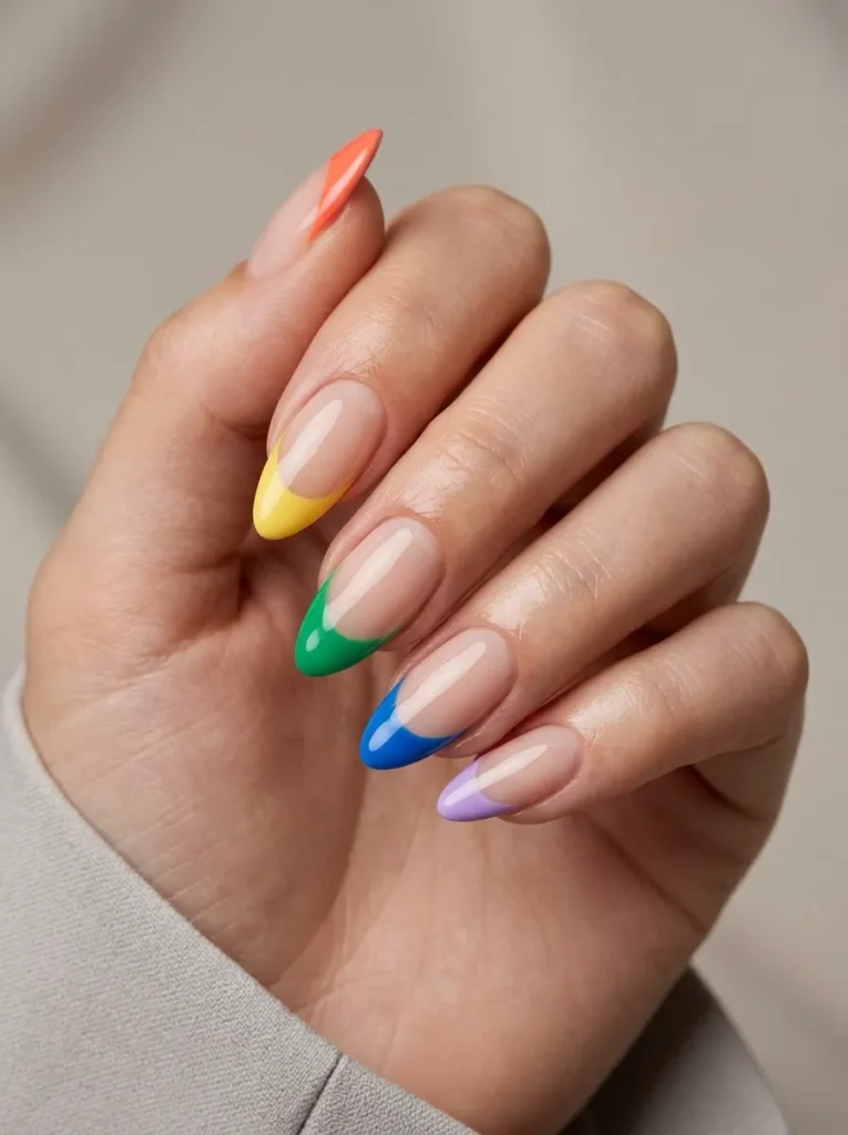 11. colored french tips 202608170629