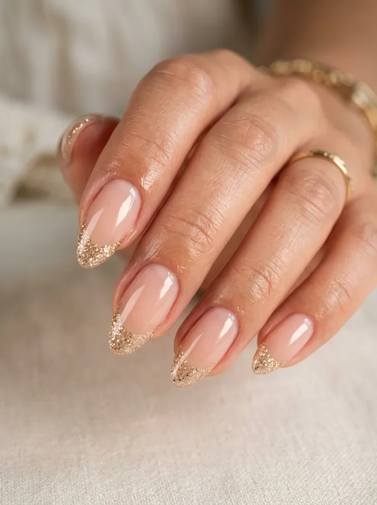 12. champagne glitter tips 202608200454