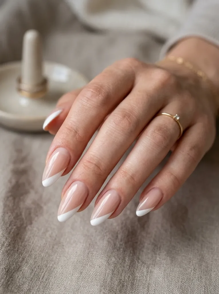13. diagonal french tips 202608170629