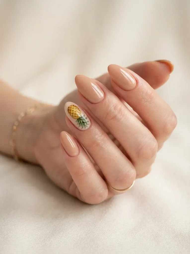 13. pineapple accent nail 202608182306