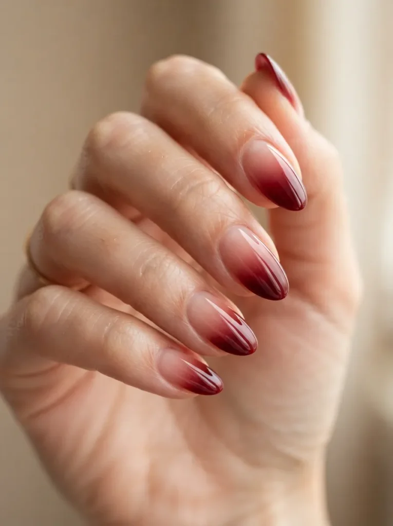 13. red ombre nails 202608190135