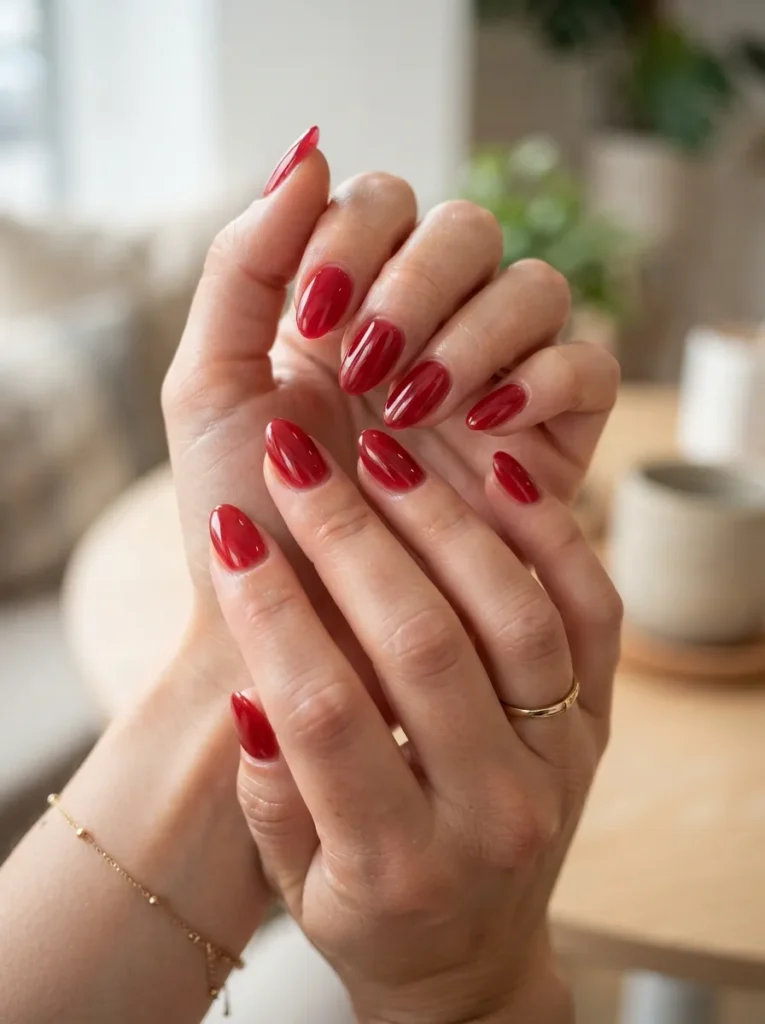 14. cherry red jelly nails 202608190746