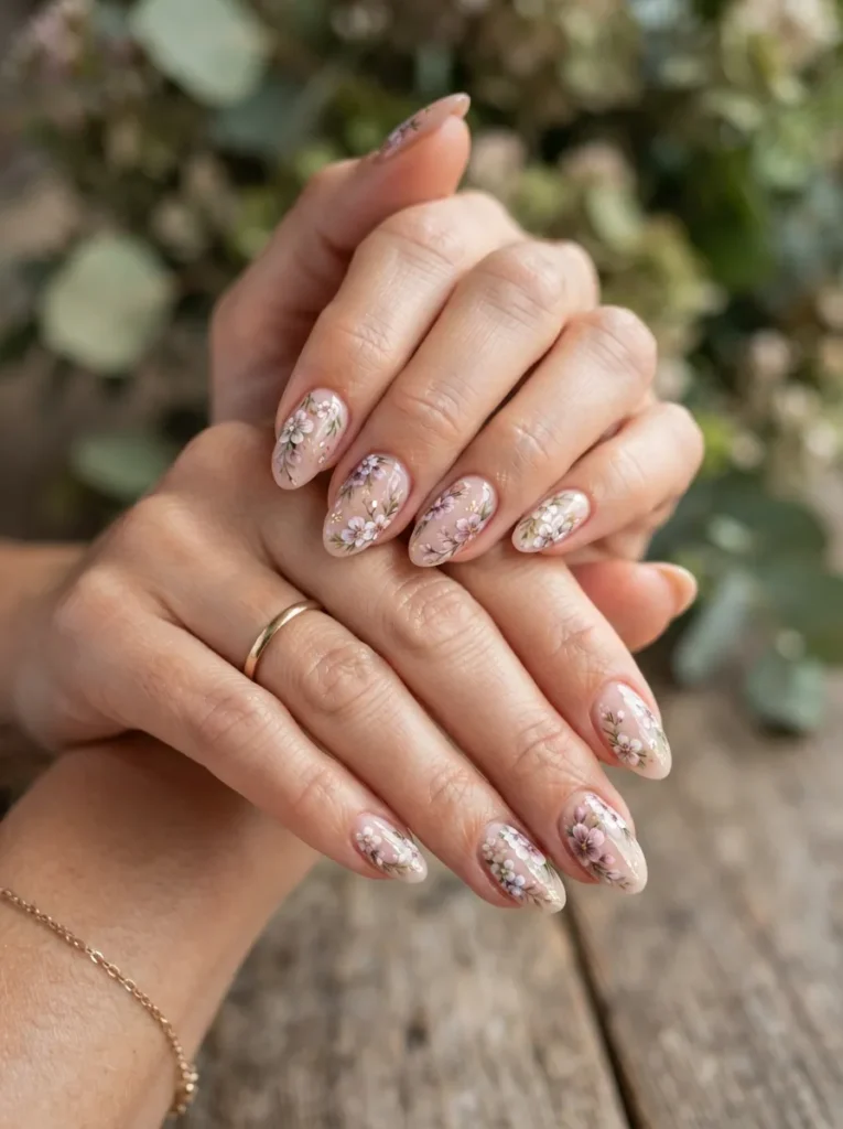 15. floral hand painted nails 202608180630