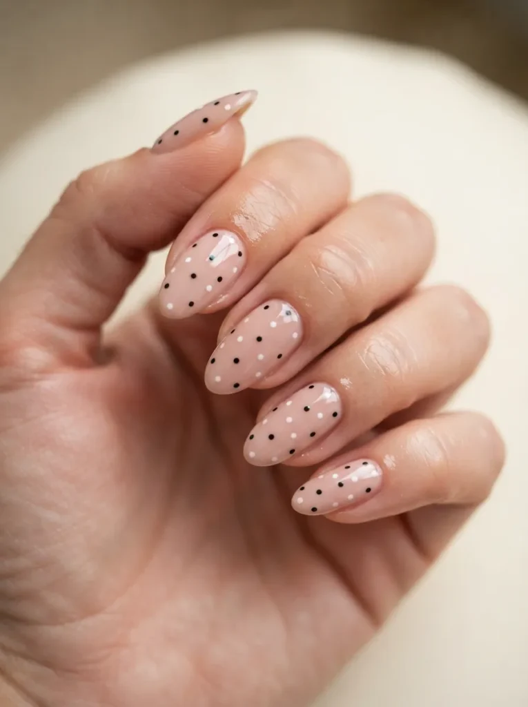 18. dotted almond nails 202608180550