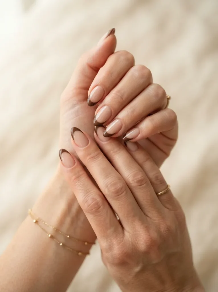 18. french tip in brown 202608190024