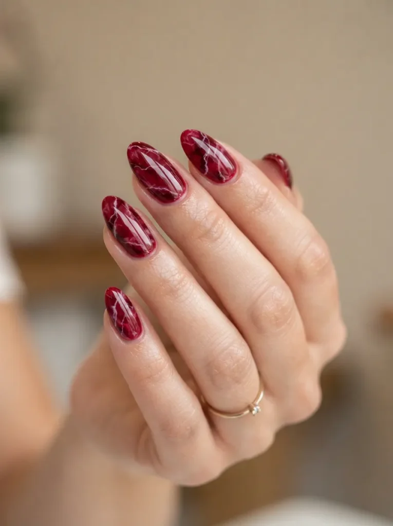 19. cherry marble nails 202608190747