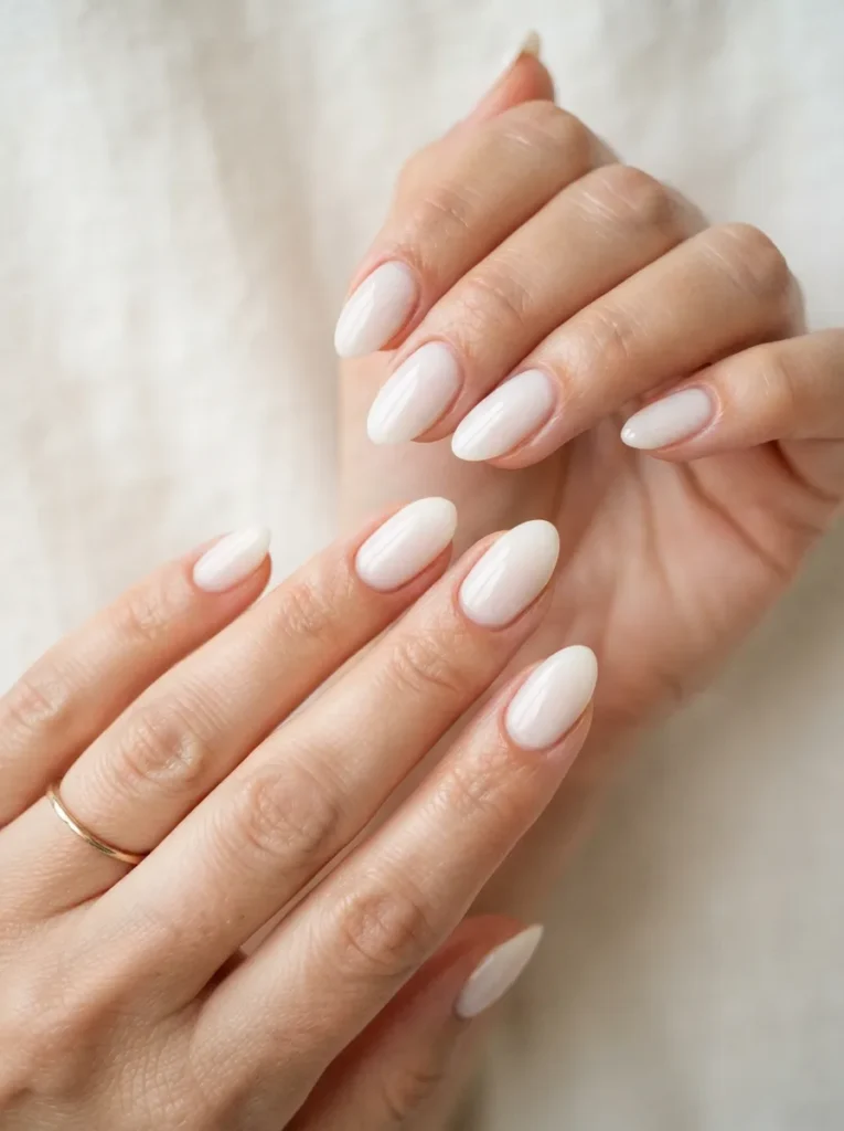 2. milky white nails 202608180627