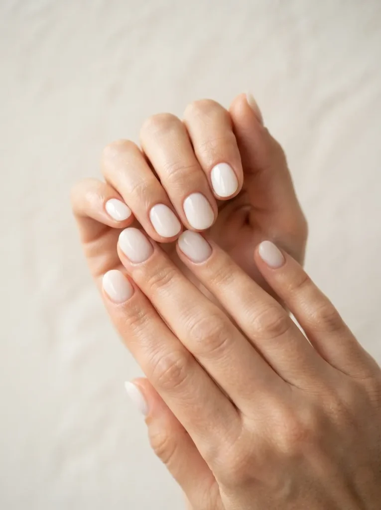 2. milky white round nails 202608200141