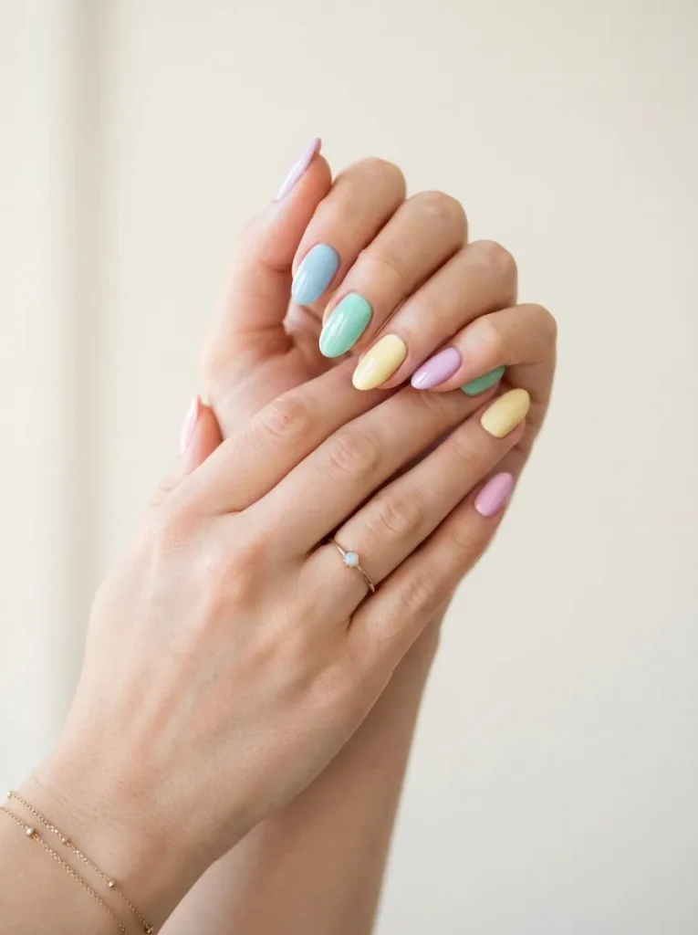 2. solid pastel nails 202608182247