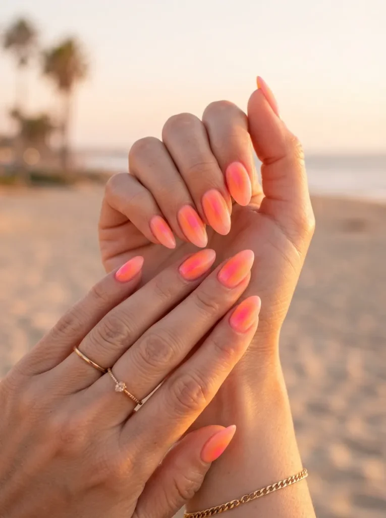 2. sunset aura nails 202608220131