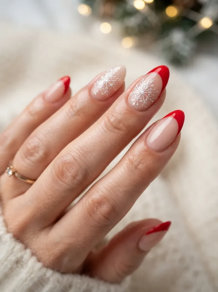 21. red french tips with 202608190136
