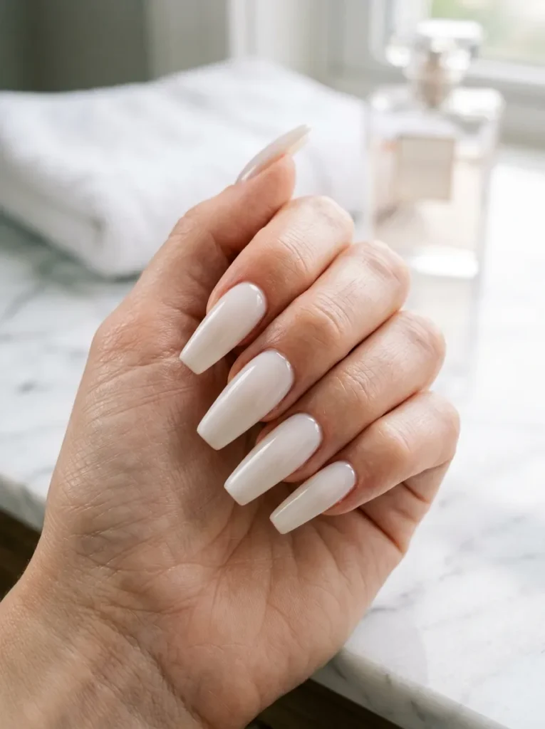 3. milky white coffin nails 202608170228