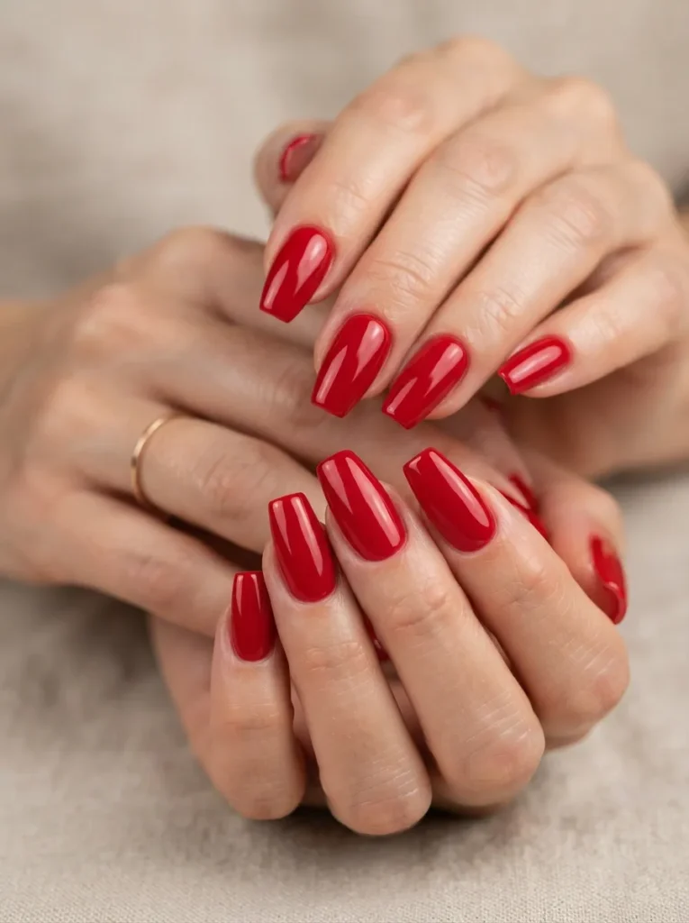 5. cherry red coffin nails 202608180627