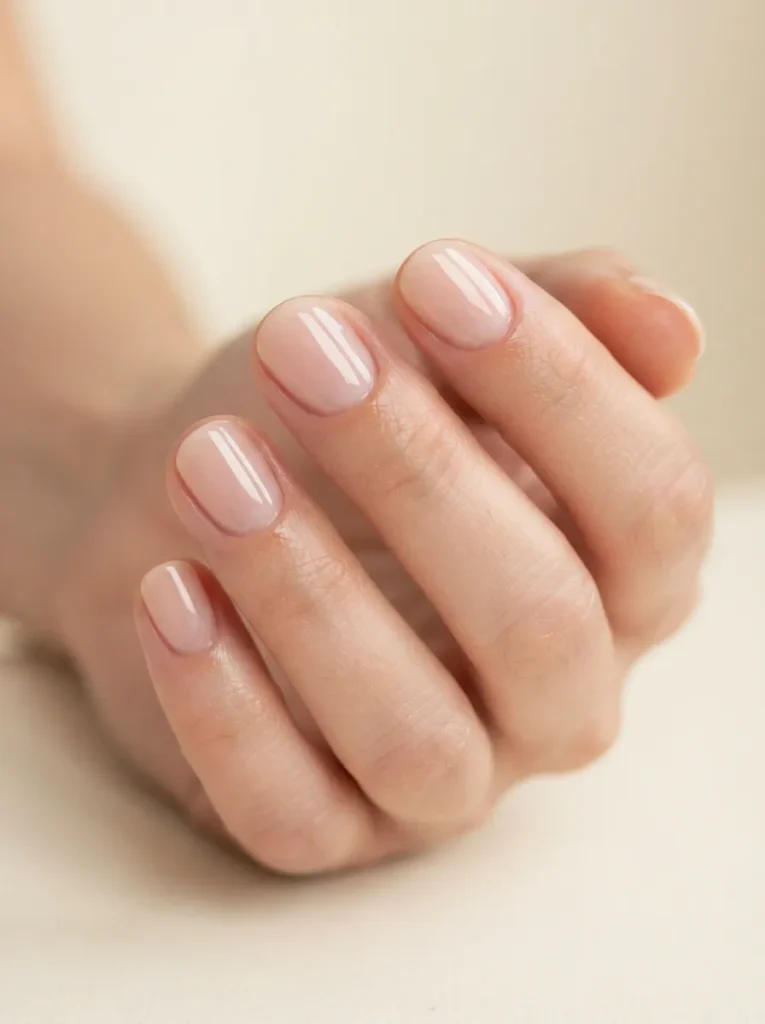 5. glossy clear round nails 202608200142