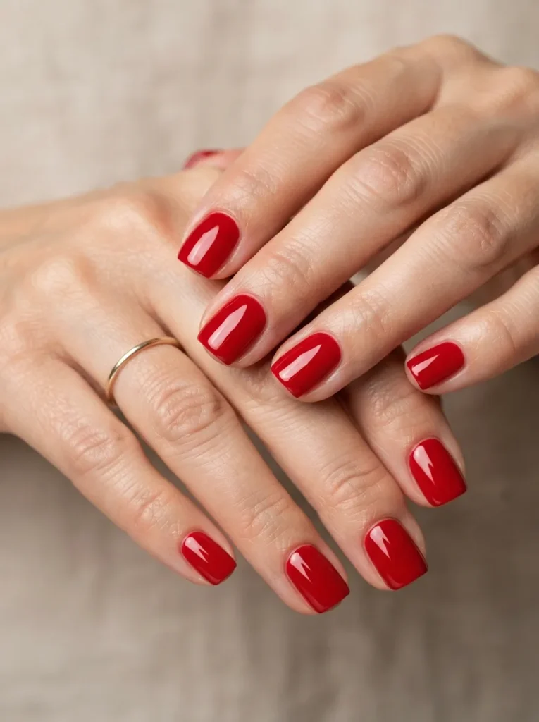 5. glossy red short square 202608180641