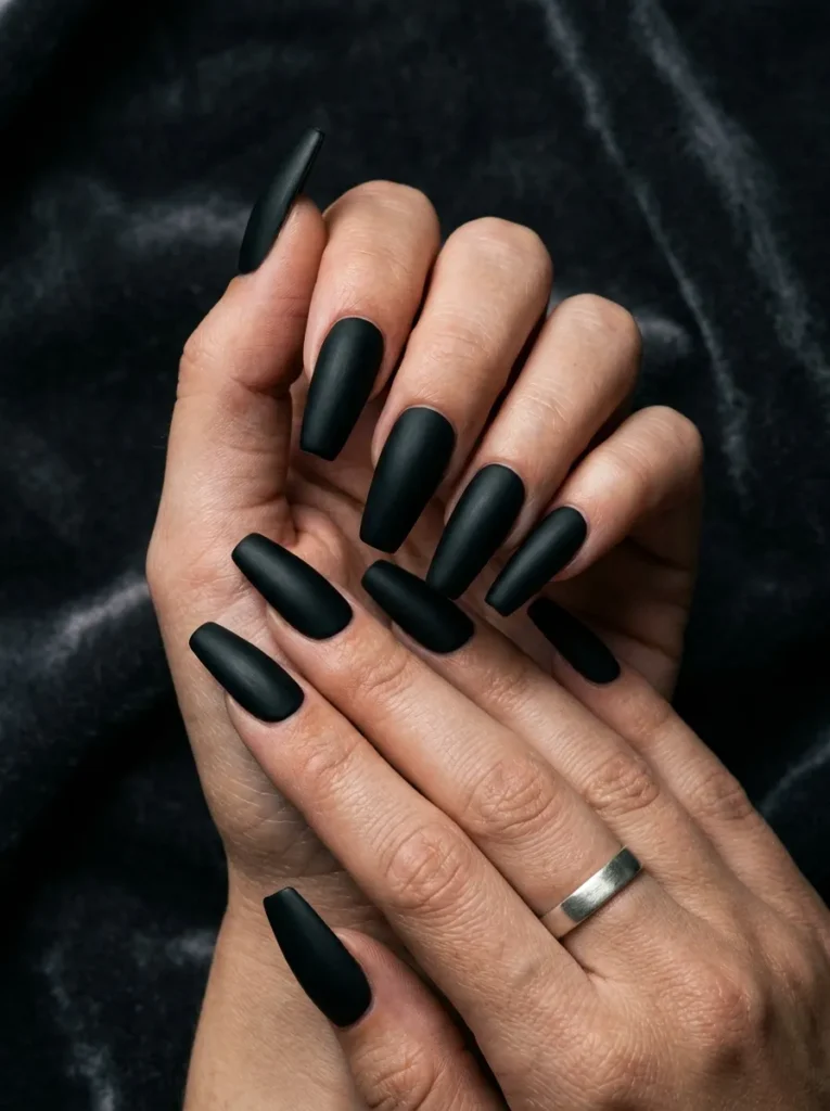 5. matte black coffin nails 202608170229