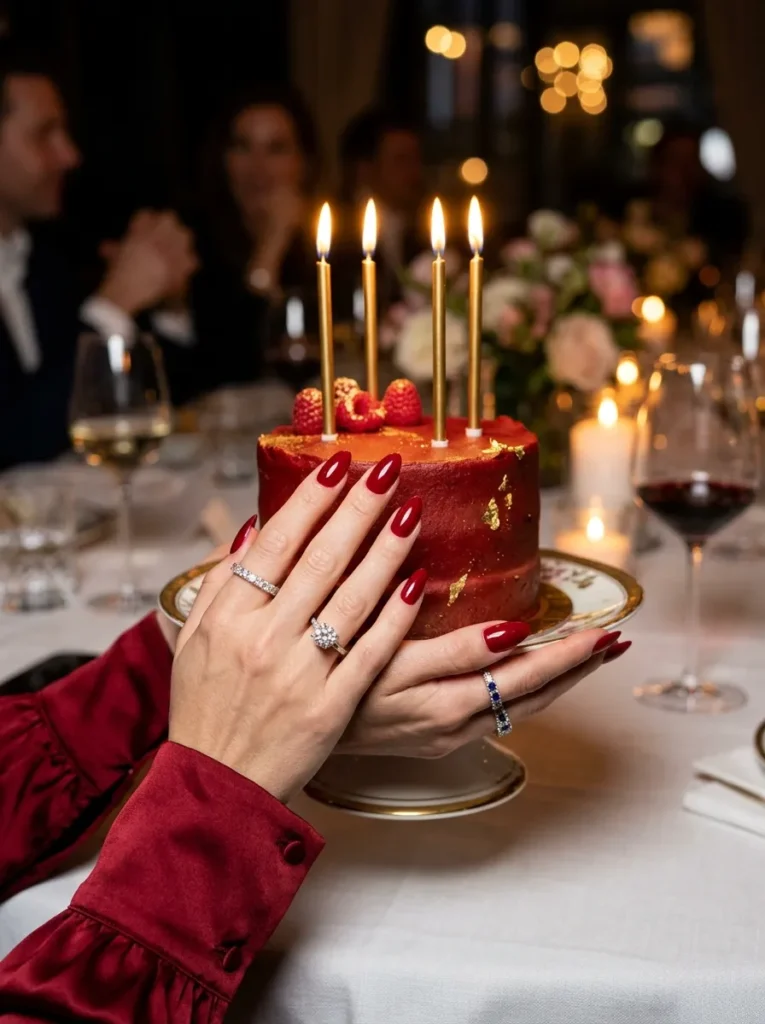 Bold red manicure