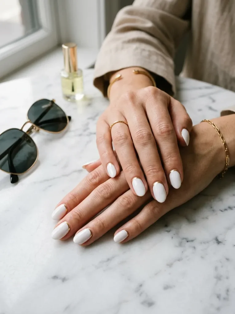 Reverse french with white base