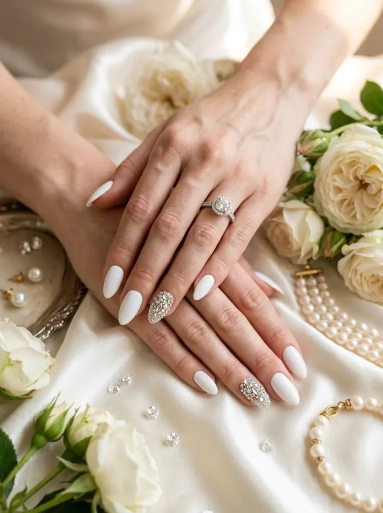 White with rhinestones