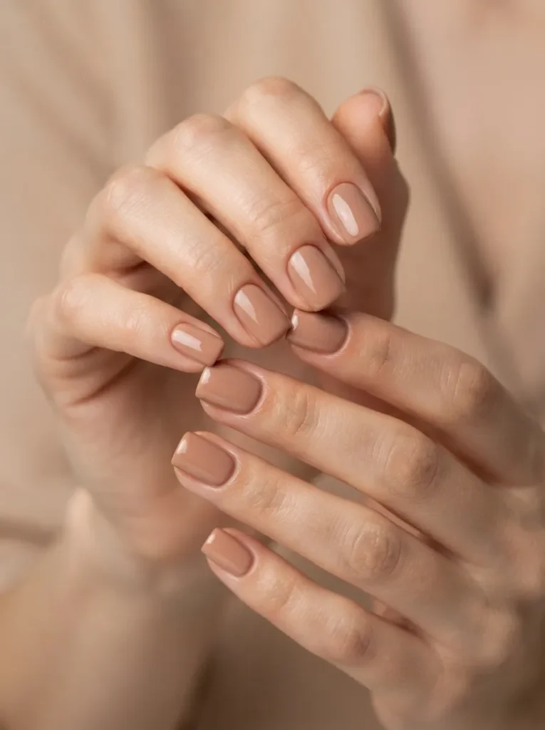 1. simple nude square nails 202608170805
