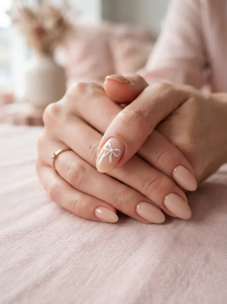 1. single bow accent nail 202608192120