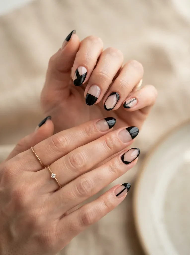 10. black negative space nails 202608202148