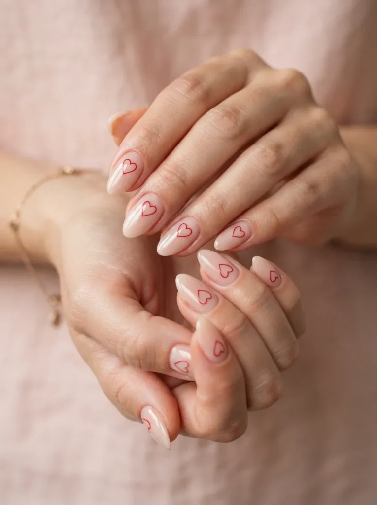 10. heart outline nails art 202608220147