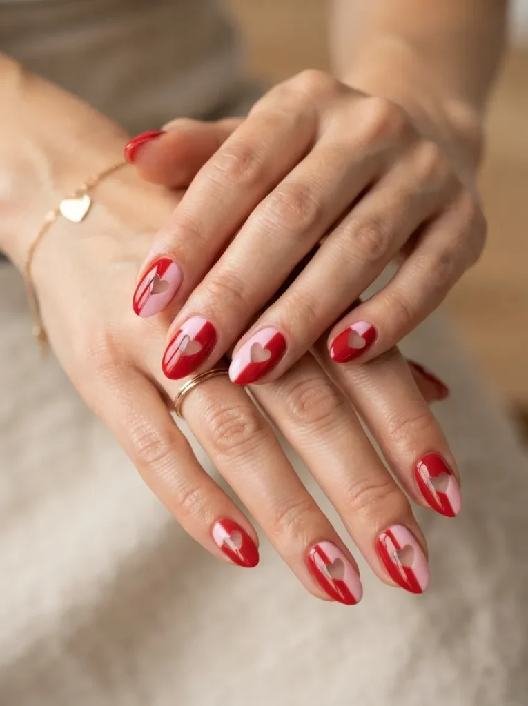 12. negative space heart nails 202608220147