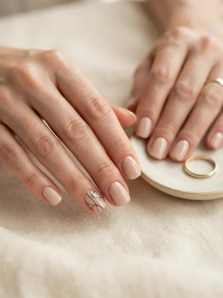 12. single accent nail 202608220431