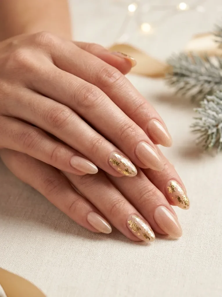 13. gold foil accent nails 202608210500