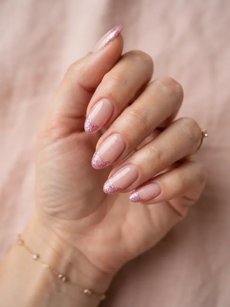 13. pink glitter tips 202608220148