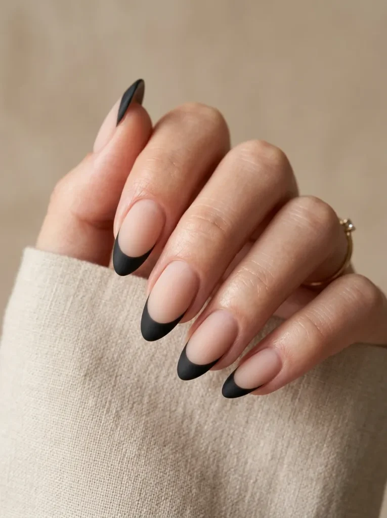 14. matte black french tips 202608200517