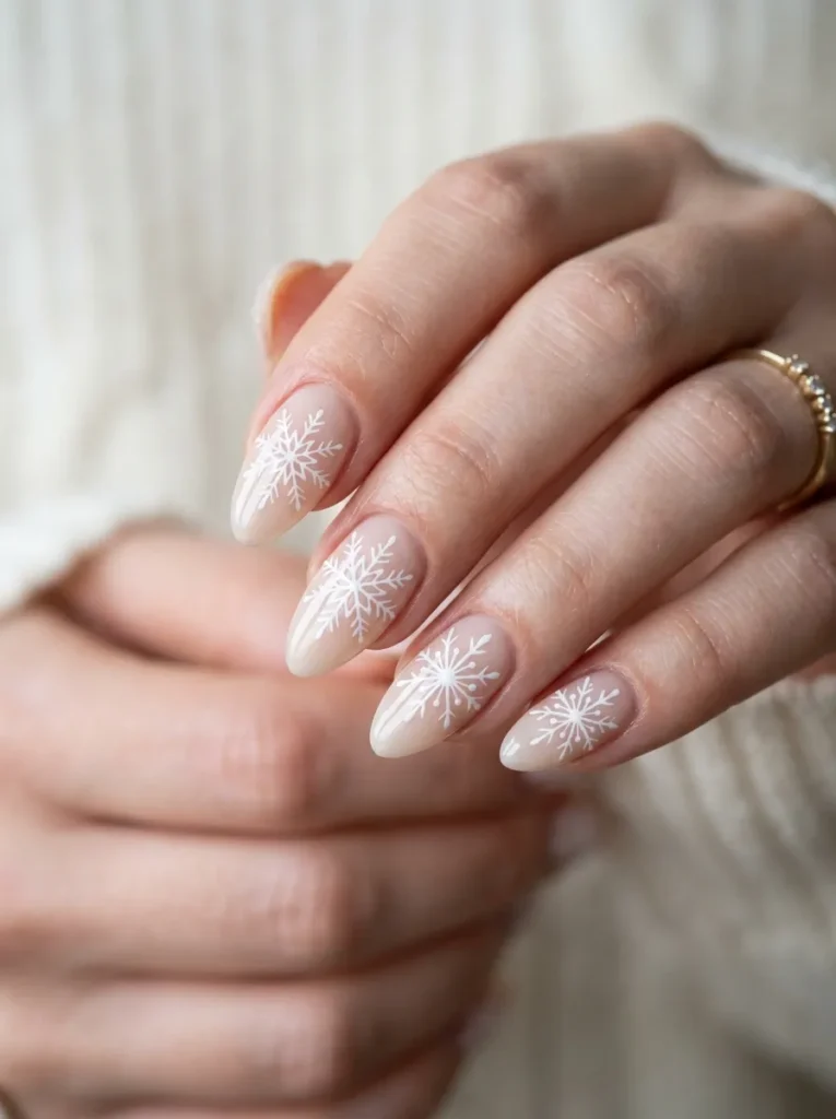 15. white snowflake nails 202608210500