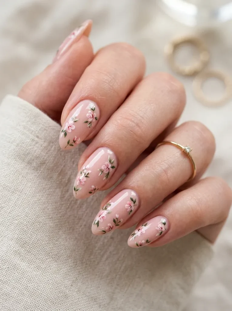 16. pink floral nails 202608202115