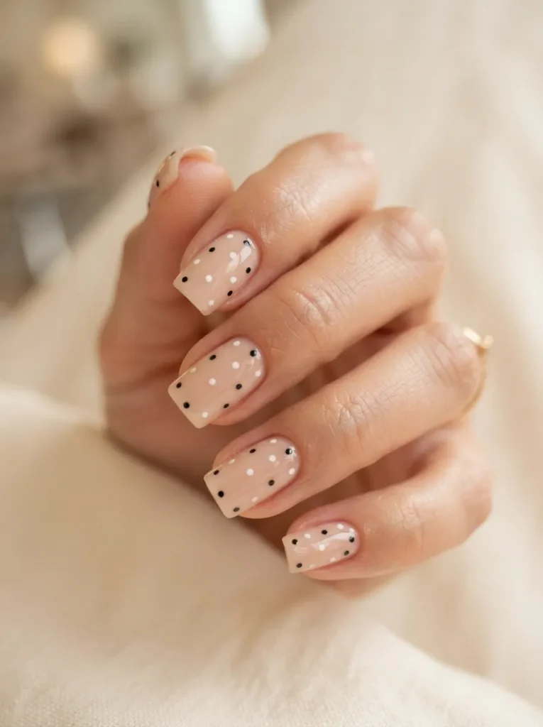 16. polka dot square nails 202608170810
