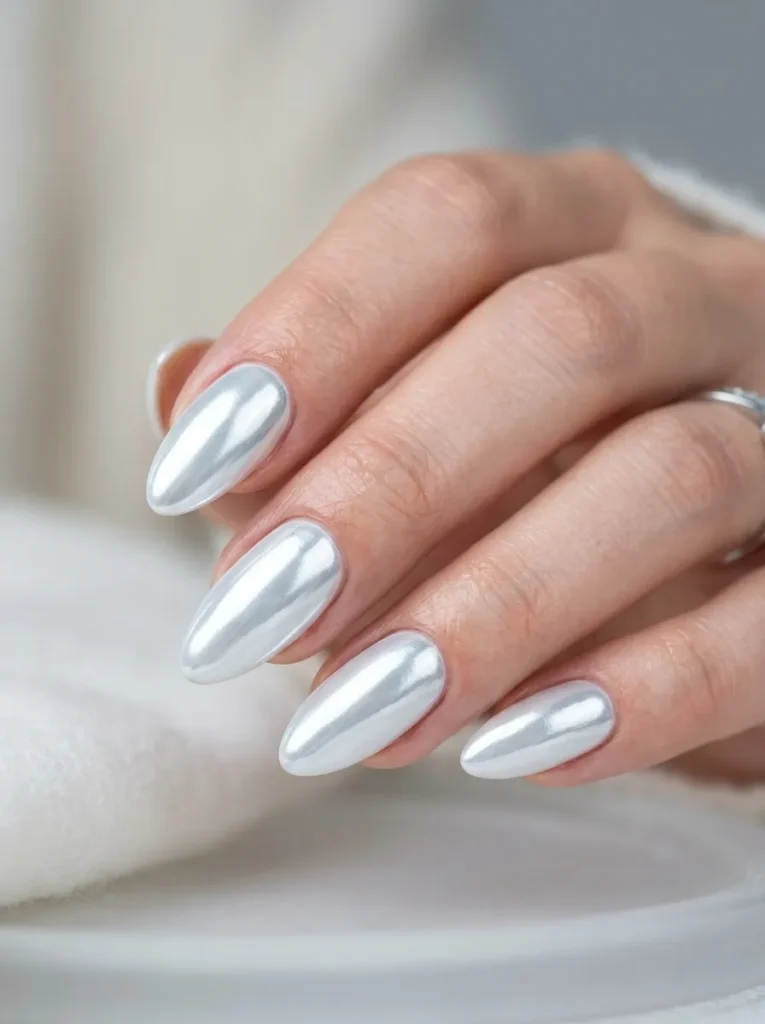18. frosty white chrome nails 202608210501