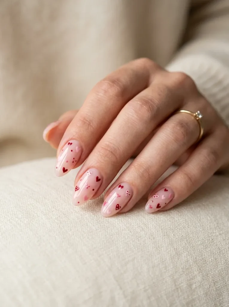 18. pink heart nails 202608202115