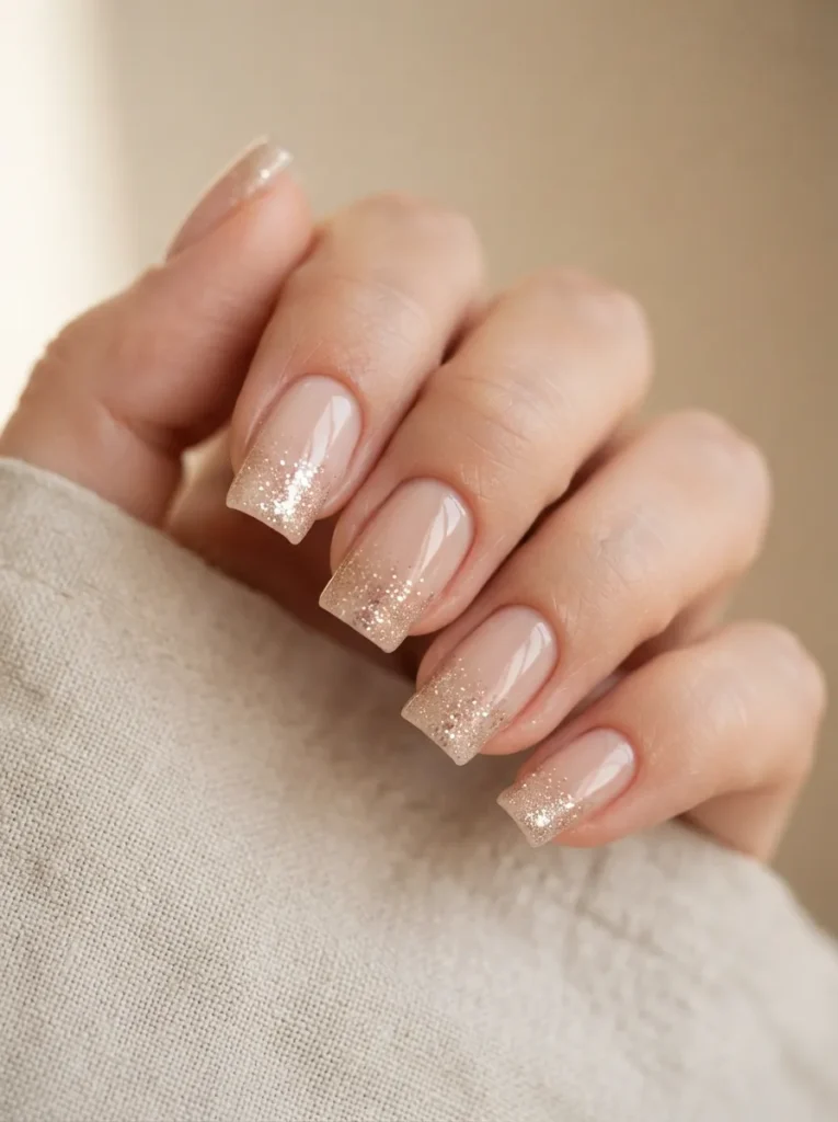 19. glitter tip square nails 202608170810