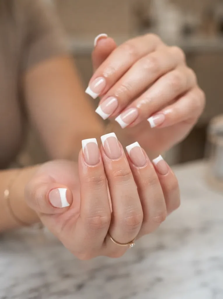 2. glossy french tips 202608170807