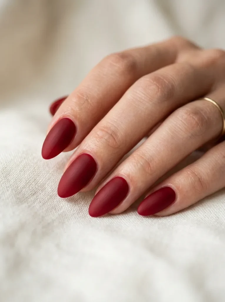 2. matte red nails 202608210457