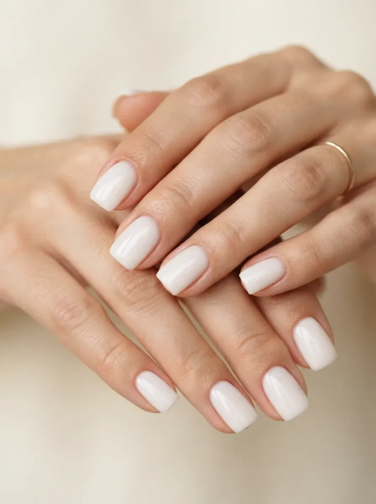 3. milky white square nails 202608170807