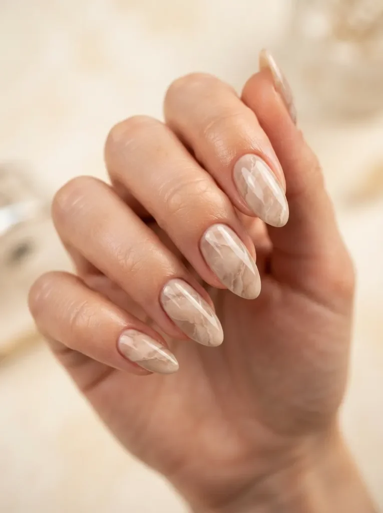 3. nude marble nails 202608220412
