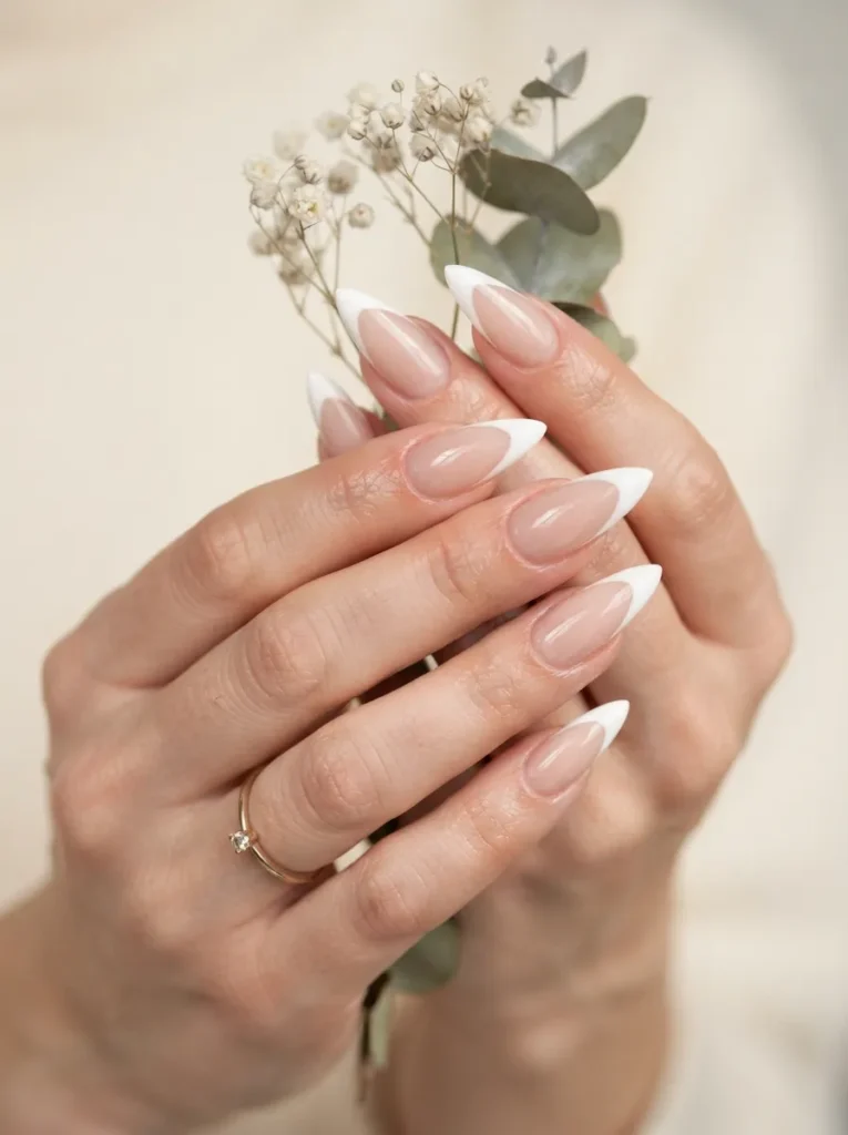 4. french tip stiletto nails 202608192214