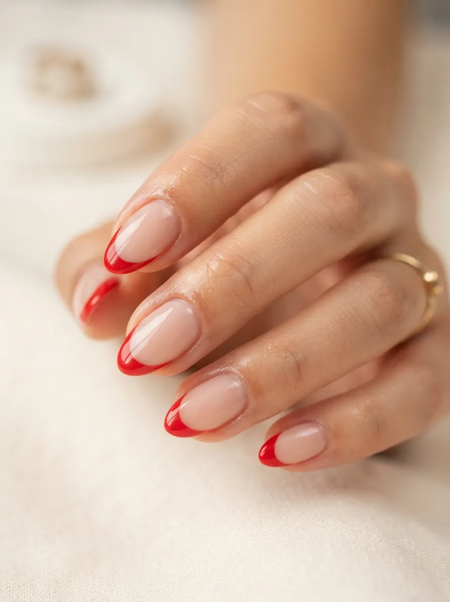 5. red tip french manicure 202608190133