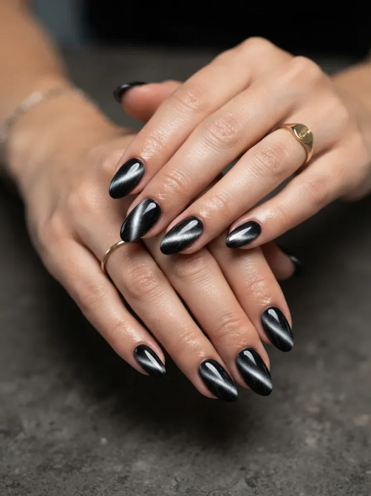 6. black cat eye nails 202608202147
