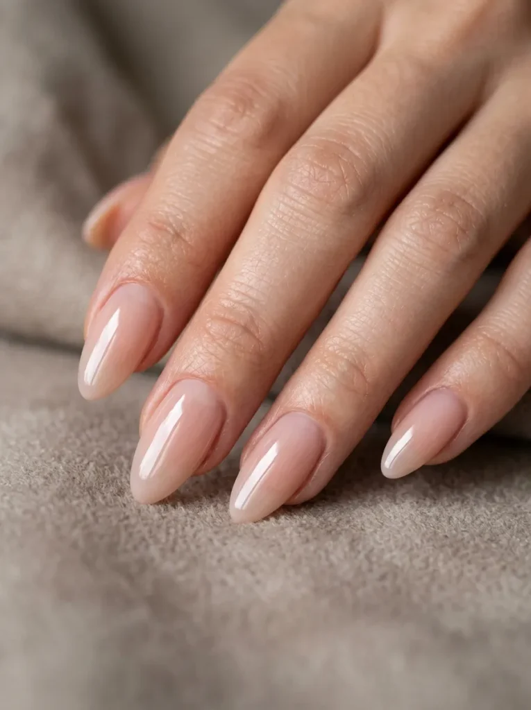 6. glass skin glossy nails 202608200515